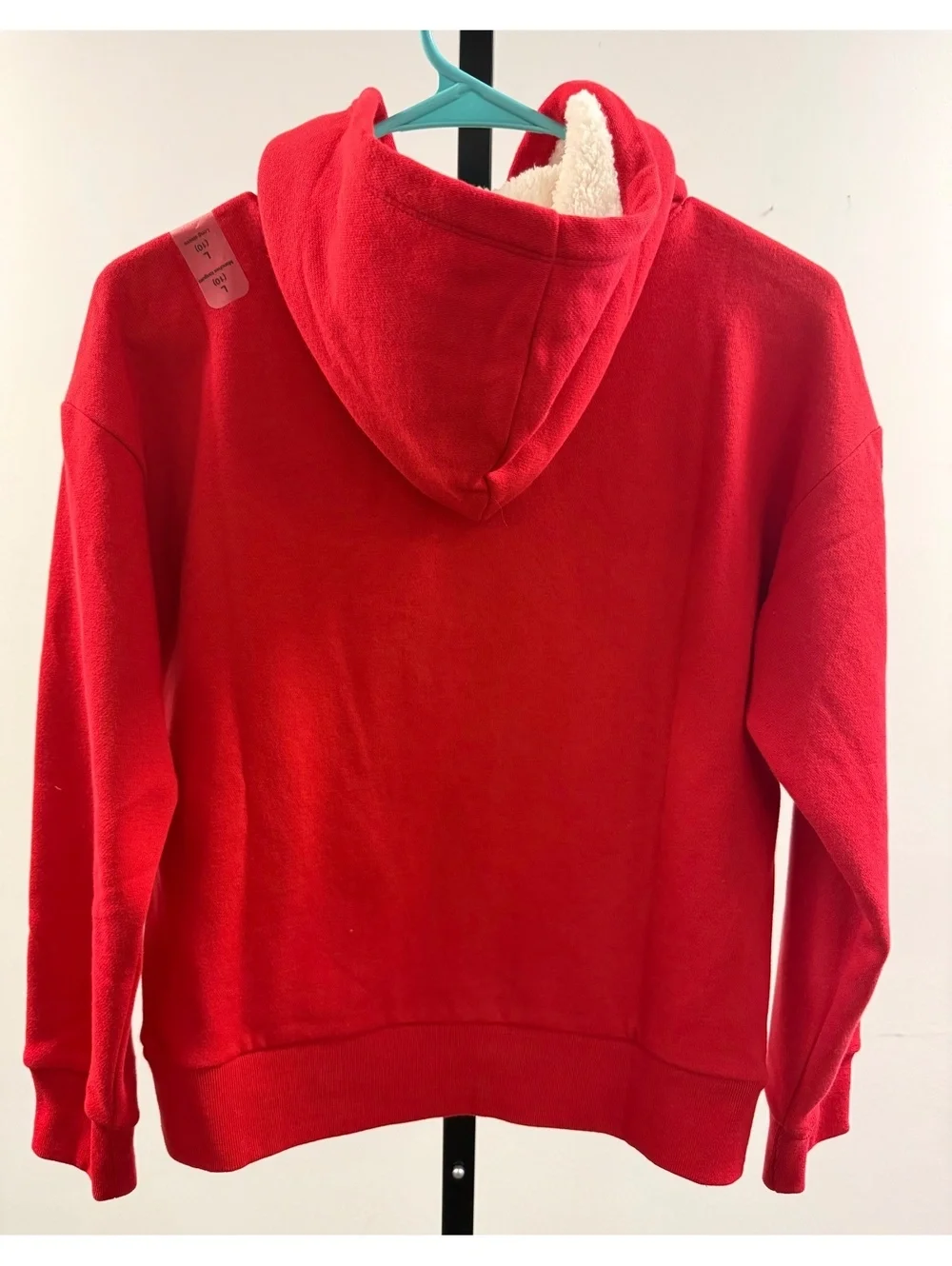 159. NWT! GAP Kids•Red Sherpa-Lined Logo Hoodie•Size L (10)